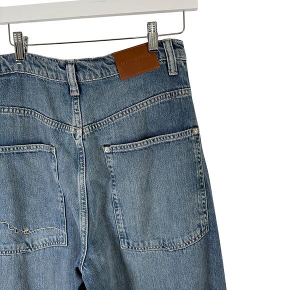We the Free Truro Baggy Puddle Jeans Water Stoned Blue Button Fly Boho Womens 29 - Picture 8 of 10